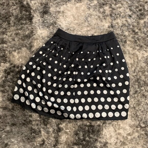 Pendleton Polka Dot Flared black and White Dot Skirt Silk  Sz 12 - Picture 2 of 4